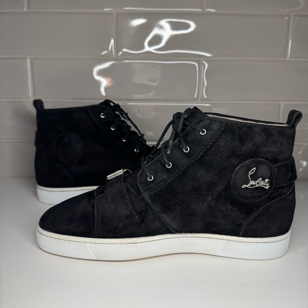 Christian Louboutin Nono Suede Belted Hi Top Sneakers - Picture 5 of 11